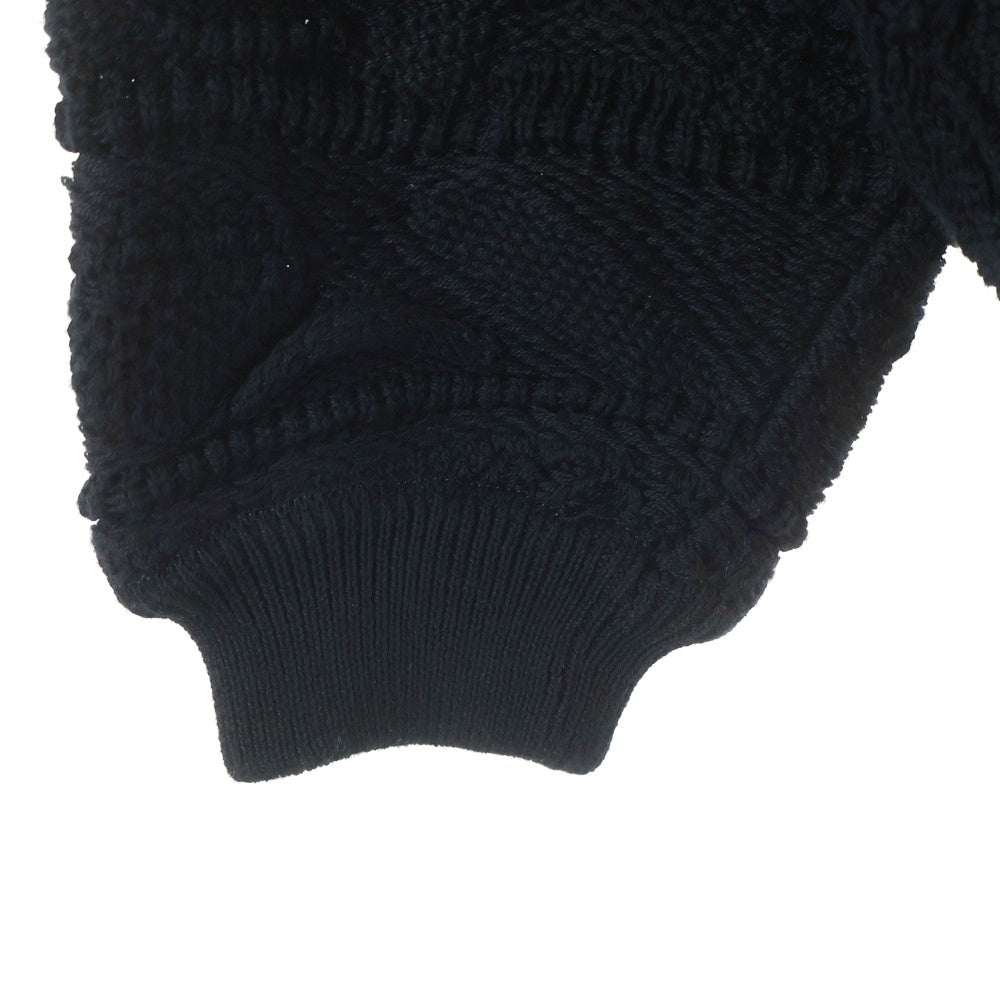 COOTIE PRODUCTIONS(クーティー プロダクションズ) 23SS 3D Jacquard Knit L/S Crew ジャガード クルーネックニット セーター ブラック CTE-23S324