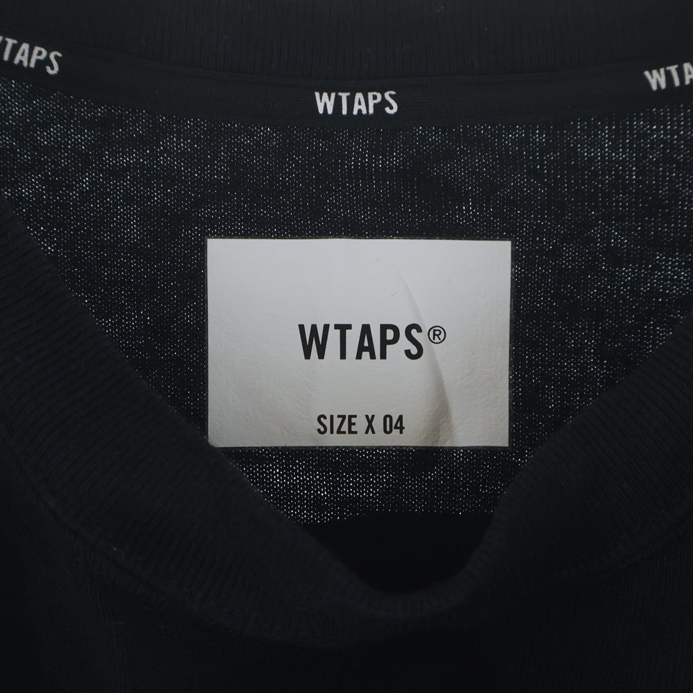 WTAPS(ダブルタップス) 25SS Scab LS Cotton ロゴ刺繍 バックプリント 長袖Tシャツ ロンT カットソー ブラック 251ATDT-CSM17