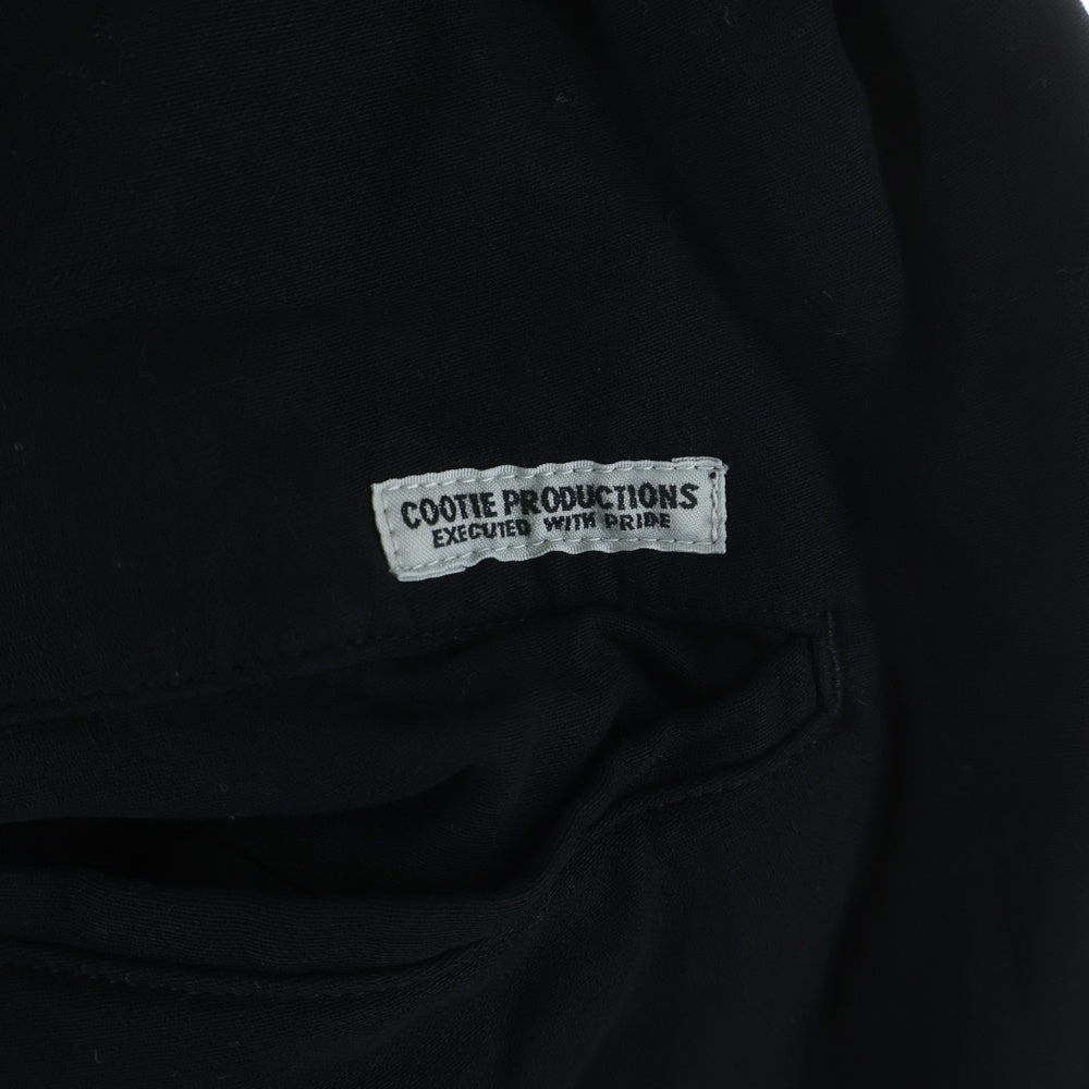 COOTIE PRODUCTIONS(クーティー プロダクションズ) 23SS Garment Dyed Double Cloth 2 Tuck Wide Easy Trousers 2タック ワイドイージーパンツ ブラック CTE-23S102