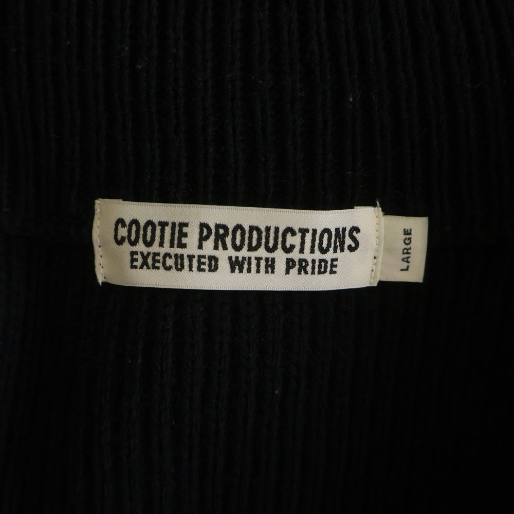 COOTIE PRODUCTIONS(クーティー プロダクションズ) 22AW Rib Stitch Drivers Sweater リブステッチ ドライバーズニット ブラック CTE-22A319