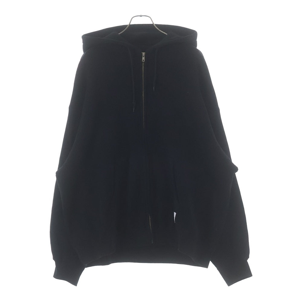 COOTIE PRODUCTIONS(クーティー プロダクションズ) 24AW N/C Waffle Zip Hoodie ワッフル ジップアップフーディー パーカー ブラック CTE-24A318