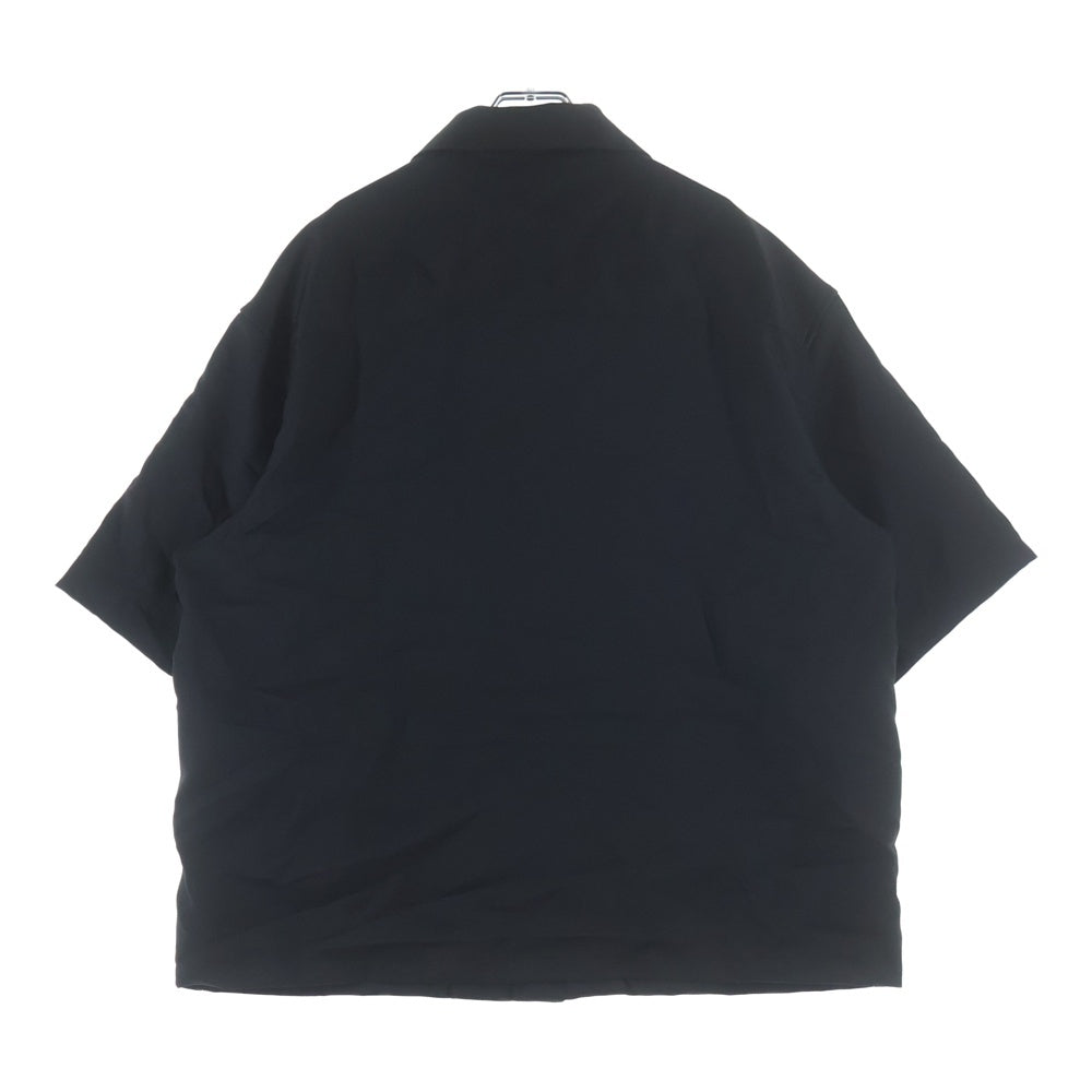 COOTIE PRODUCTIONS(クーティー プロダクションズ) 23SS Polyester Twill Fly Front S/S Shirt ロゴ刺繍 ポリエステルツイルフライ 半袖シャツ ブラック CTE-23S408