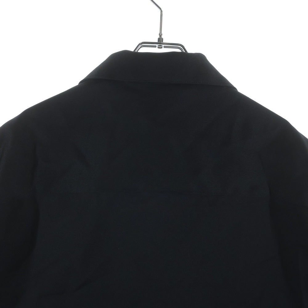 COOTIE PRODUCTIONS(クーティー プロダクションズ) 23SS Polyester Twill Fly Front S/S Shirt ロゴ刺繍 ポリエステルツイルフライ 半袖シャツ ブラック CTE-23S408