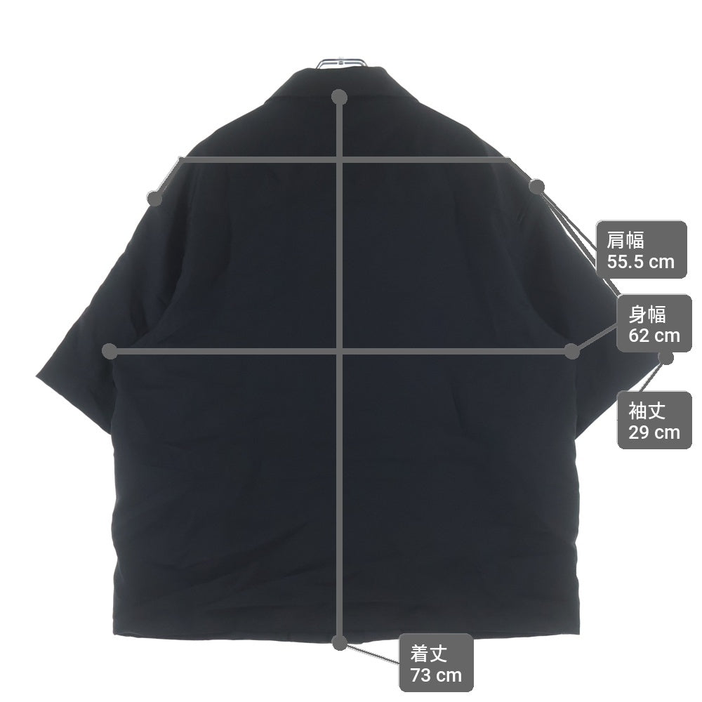 COOTIE PRODUCTIONS(クーティー プロダクションズ) 23SS Polyester Twill Fly Front S/S Shirt ロゴ刺繍 ポリエステルツイルフライ 半袖シャツ ブラック CTE-23S408