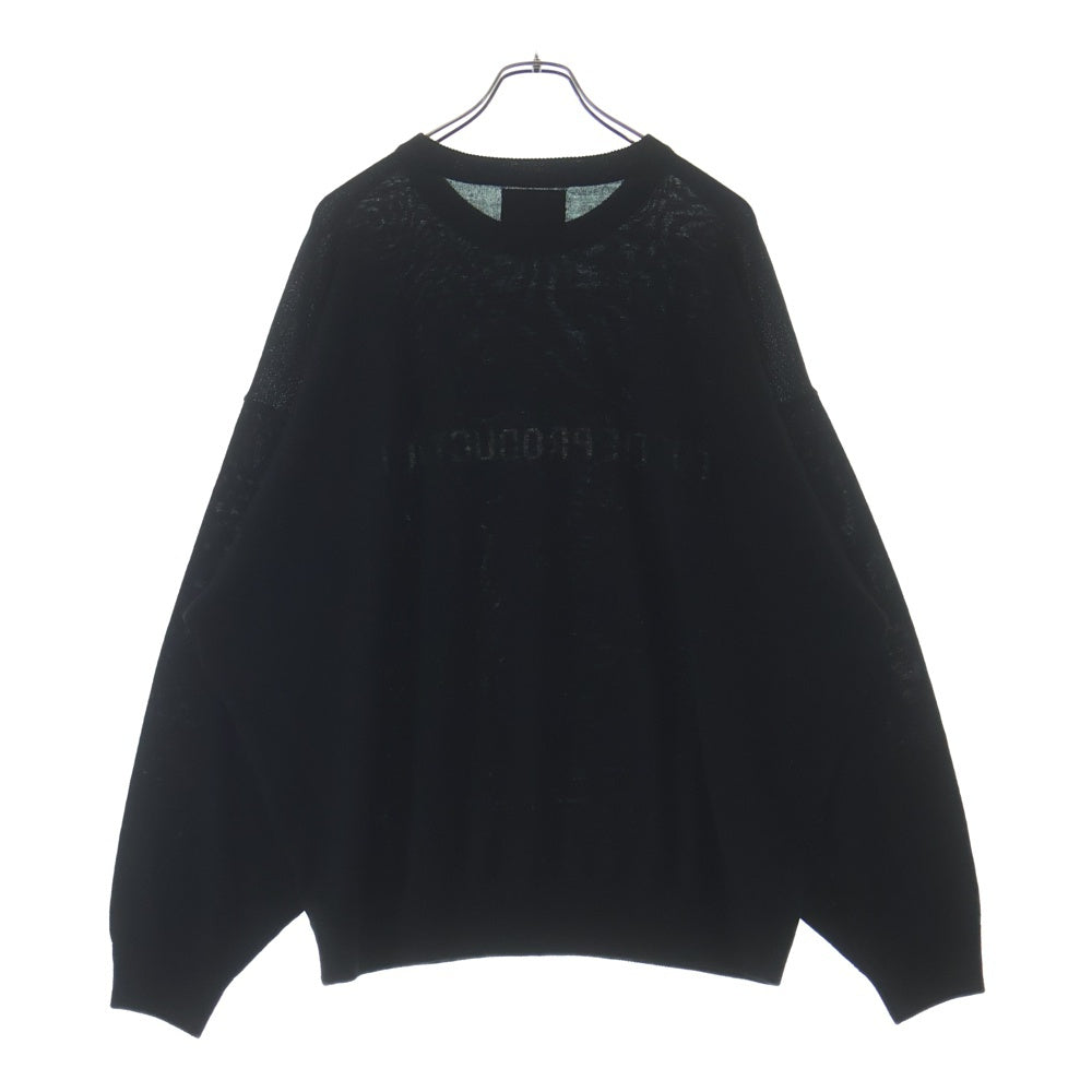 COOTIE PRODUCTIONS(クーティー プロダクションズ) 25AW Intarsia Crew Sweater フロントロゴジャガード クルーネックニット セーター ブラック CTE-25A323