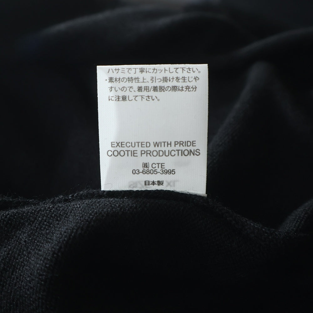 COOTIE PRODUCTIONS(クーティー プロダクションズ) 25AW Intarsia Crew Sweater フロントロゴジャガード クルーネックニット セーター ブラック CTE-25A323