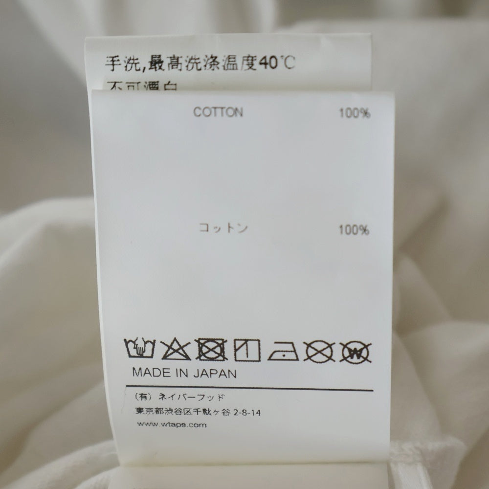 WTAPS(ダブルタップス) Sign L/S Cotton ロゴ刺繍 長袖Tシャツ ロンT カットソー ホワイト 251ATDT-CSM09