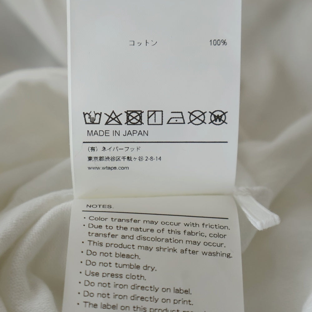 WTAPS(ダブルタップス) Sign L/S Cotton ロゴ刺繍 長袖Tシャツ ロンT カットソー ホワイト 251ATDT-CSM09