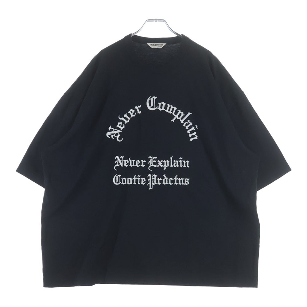 COOTIE PRODUCTIONS(クーティー プロダクションズ) 23SS Recycle Suvin Heavy Oz S/S Tee 刺繍デザイン 半袖Tシャツ カットソー ブラック CTE-23S322