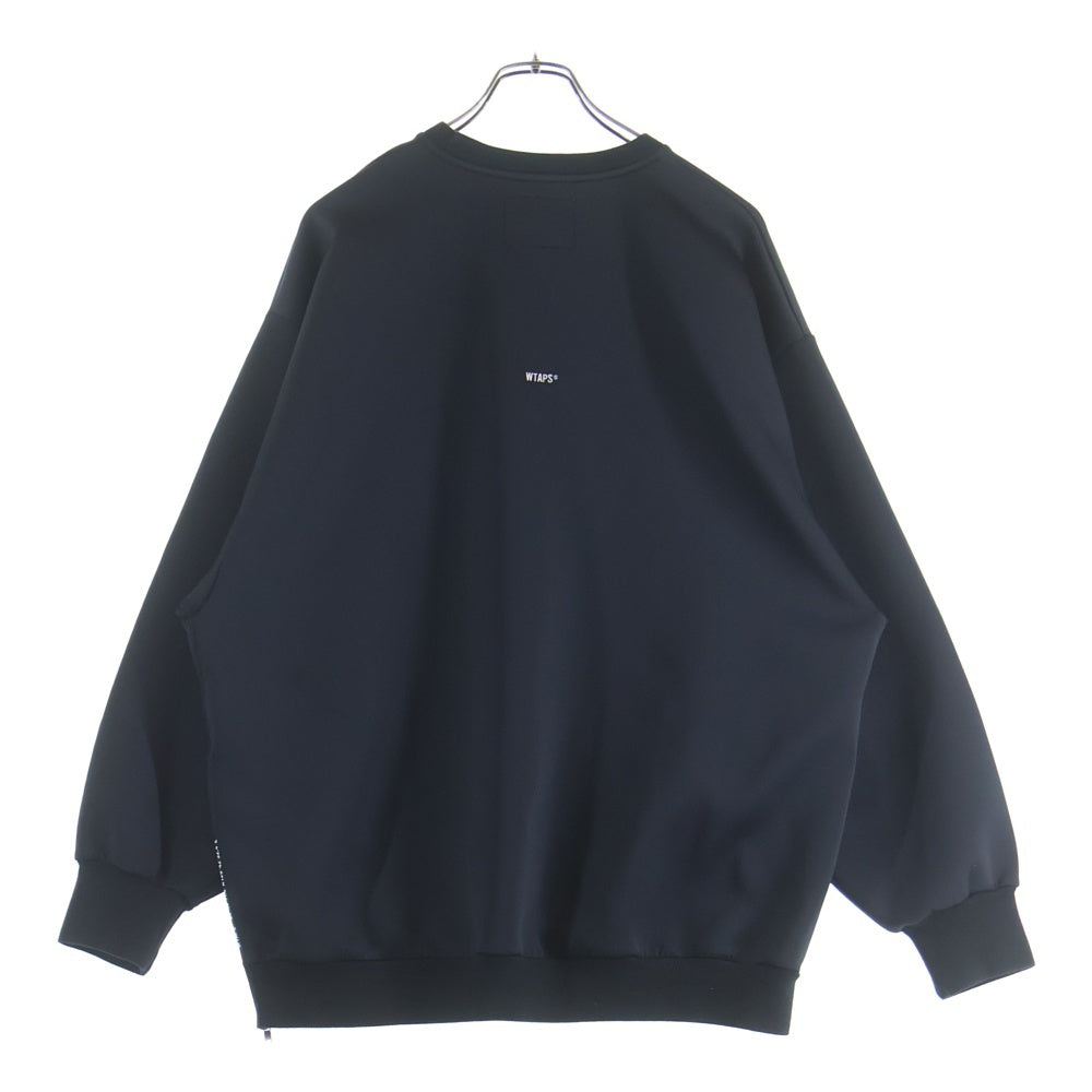WTAPS(ダブルタップス) 23SS WOUND SWEATER RAPO SIGN ロゴパッチ クルーネックスウェット トレーナー ブラック 231ATDT-CSM07