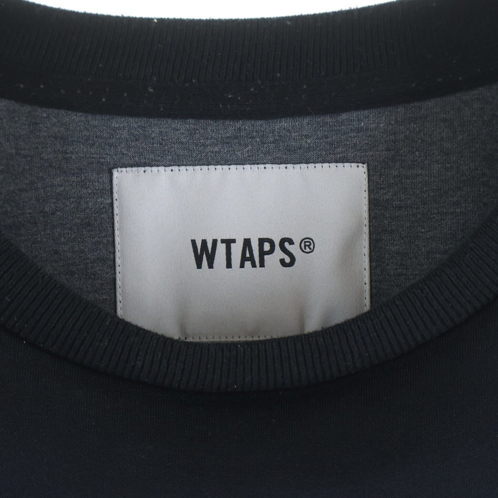 WTAPS(ダブルタップス) 23SS WOUND SWEATER RAPO SIGN ロゴパッチ クルーネックスウェット トレーナー ブラック 231ATDT-CSM07