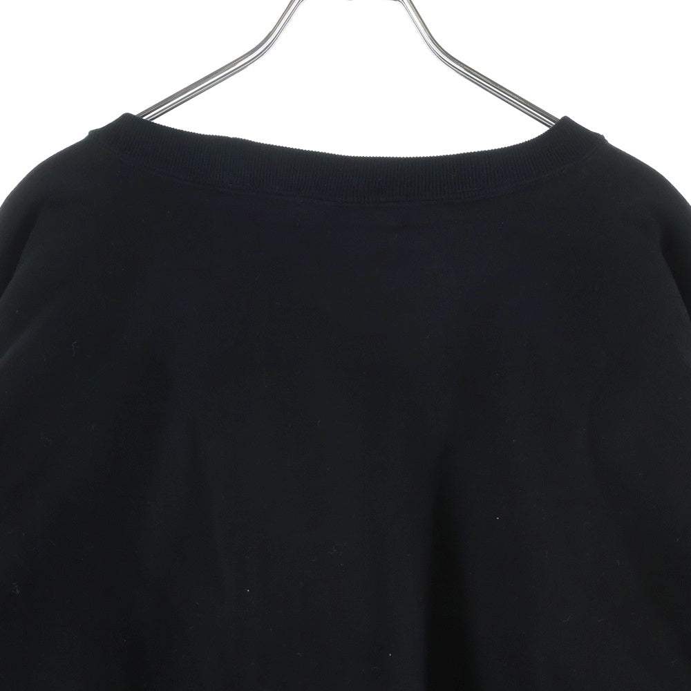 COOTIE PRODUCTIONS(クーティー プロダクションズ) 25AW Swallow Rib Sweat Crew フロントロゴ クルーネックスウェット トレーナー ブラック CTE-25A338