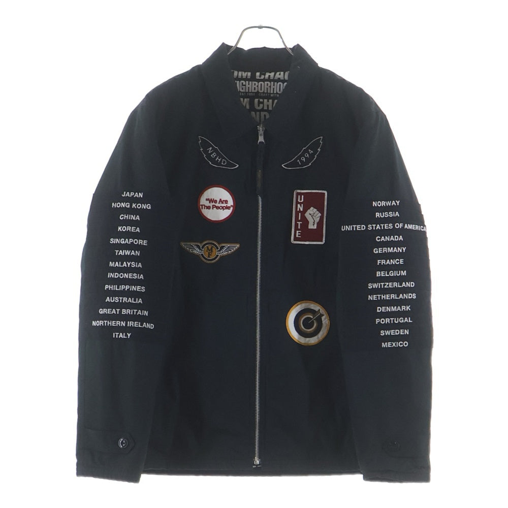 NEIGHBORHOOD(ネイバーフッド) 17AW FIXX.PW JACKET フィックスパッチ レーシングジャケット ブルゾン ブラック 172AQNH-JKM05