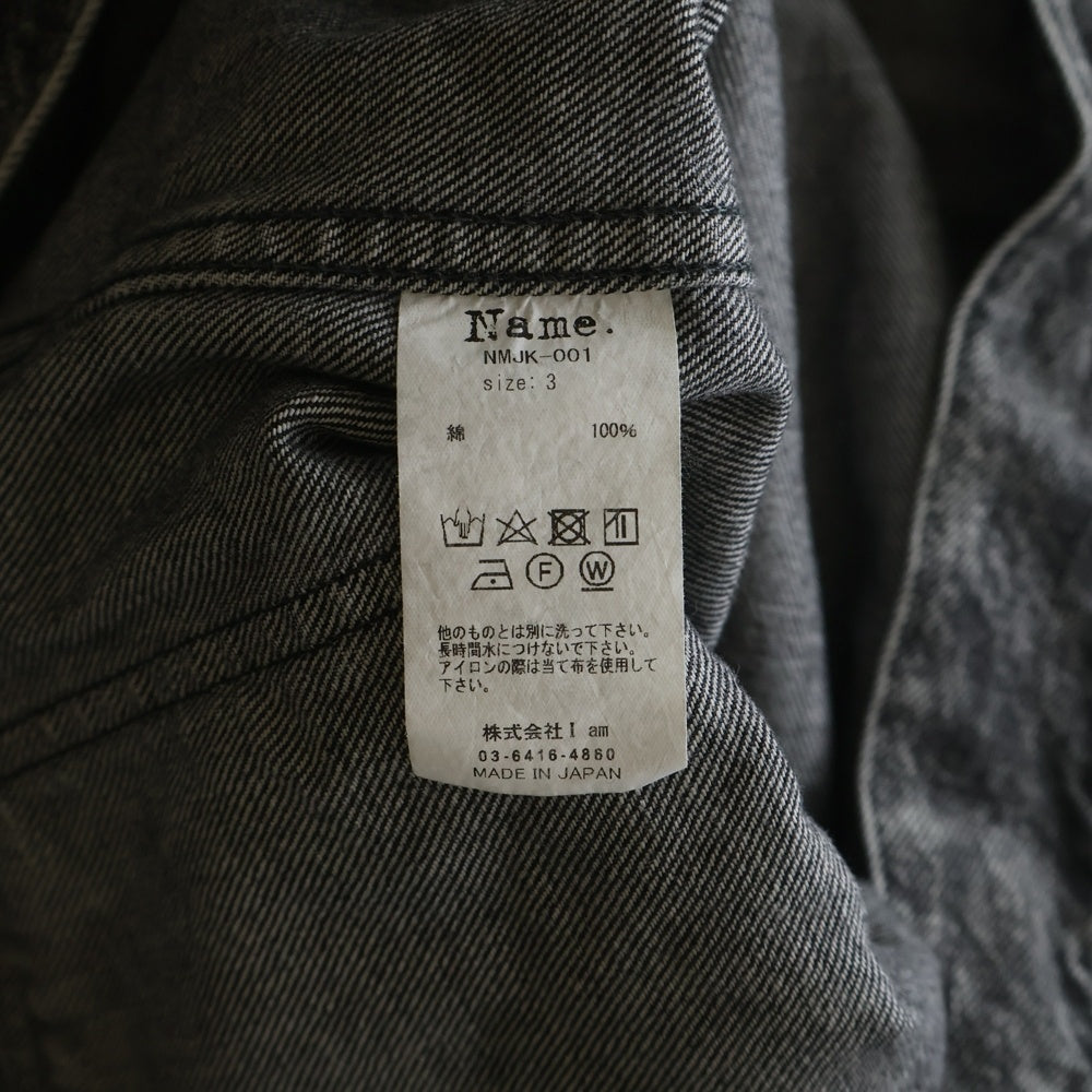 Name.(ネーム) 23AW ARP REMAKE 1ST DENIM JACKET リメイク デニムジャケット ブラック NMJK-001