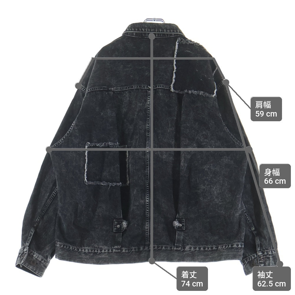 Name.(ネーム) 23AW ARP REMAKE 1ST DENIM JACKET リメイク デニムジャケット ブラック NMJK-001