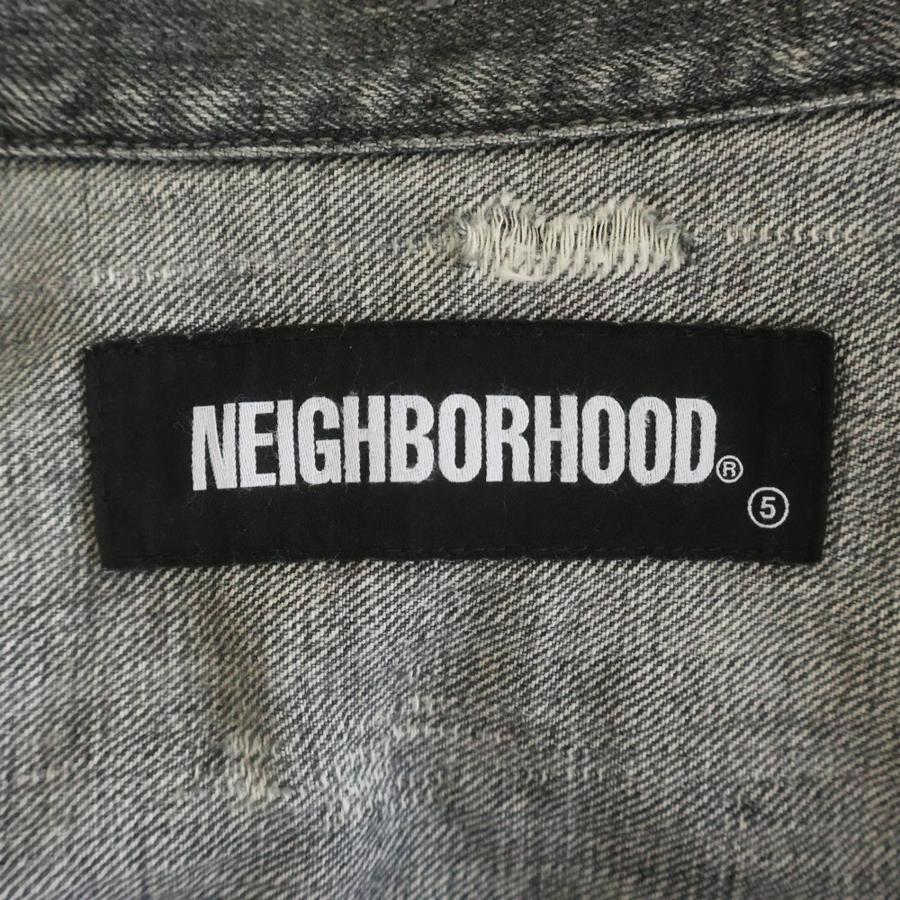 NEIGHBORHOOD(ネイバーフッド) 20AW SAVAGE STOCKMAN TYPE-A デストロイ加工 デニムジャケット グレー 202XBNH-JKM02