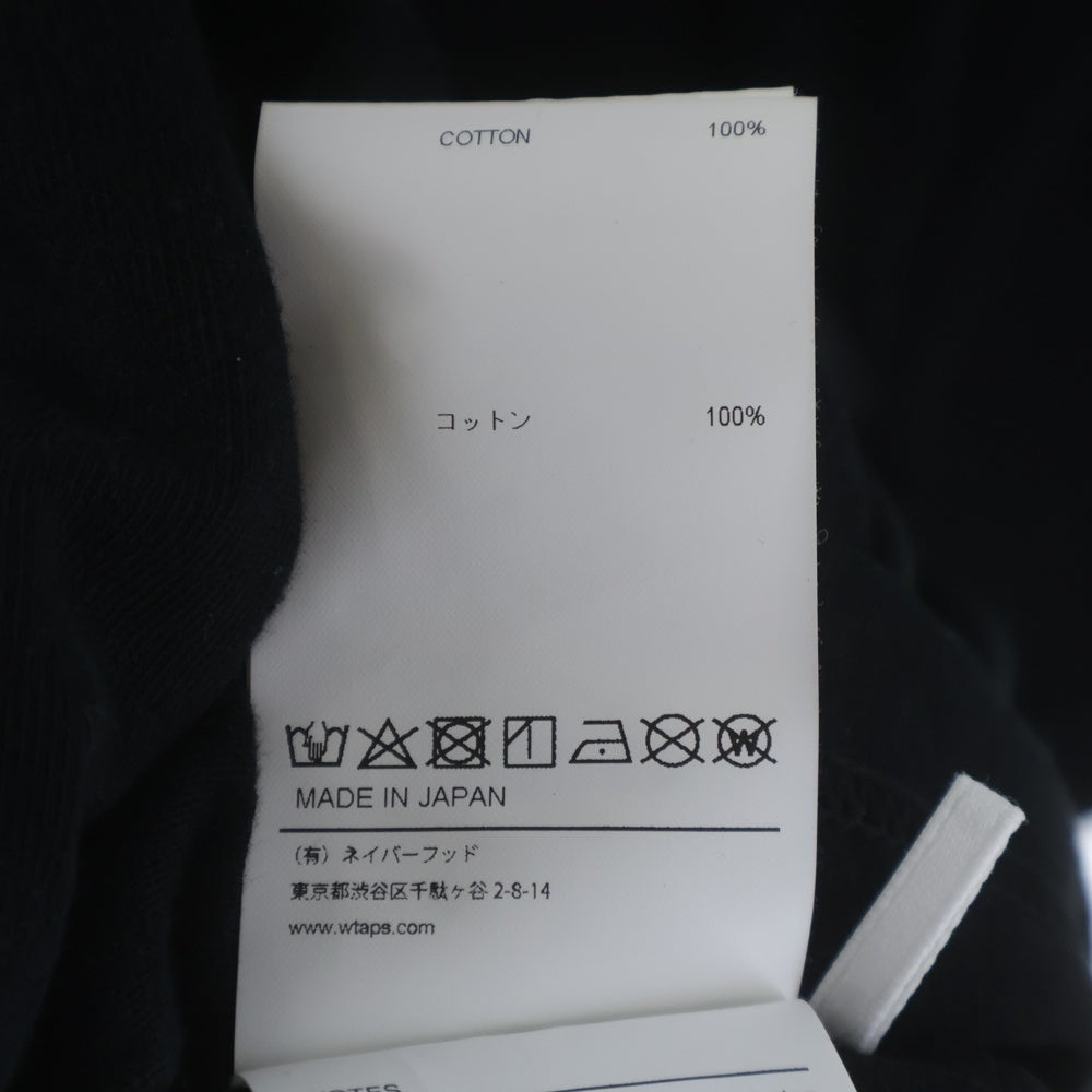 WTAPS(ダブルタップス) 24SS SIGN SS COTTON TSSC フロントロゴ 半袖Tシャツ カットソー ブラック 241ATDT-CSM22