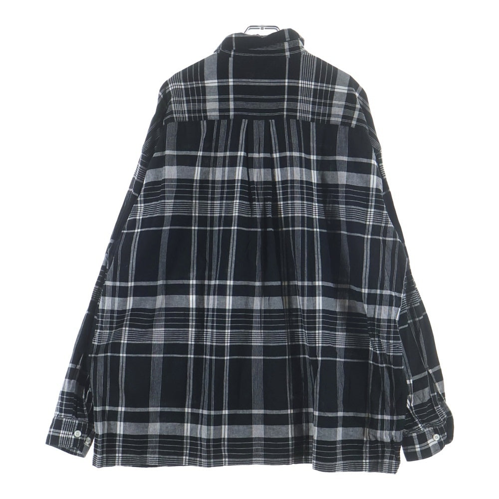 COOTIE PRODUCTIONS(クーティー プロダクションズ) 22SS Madras Check L/S Shirt チェック柄 長袖シャツ ブラック CTE-22S403