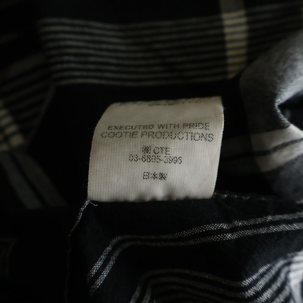 COOTIE PRODUCTIONS(クーティー プロダクションズ) 22SS Madras Check L/S Shirt チェック柄 長袖シャツ ブラック CTE-22S403