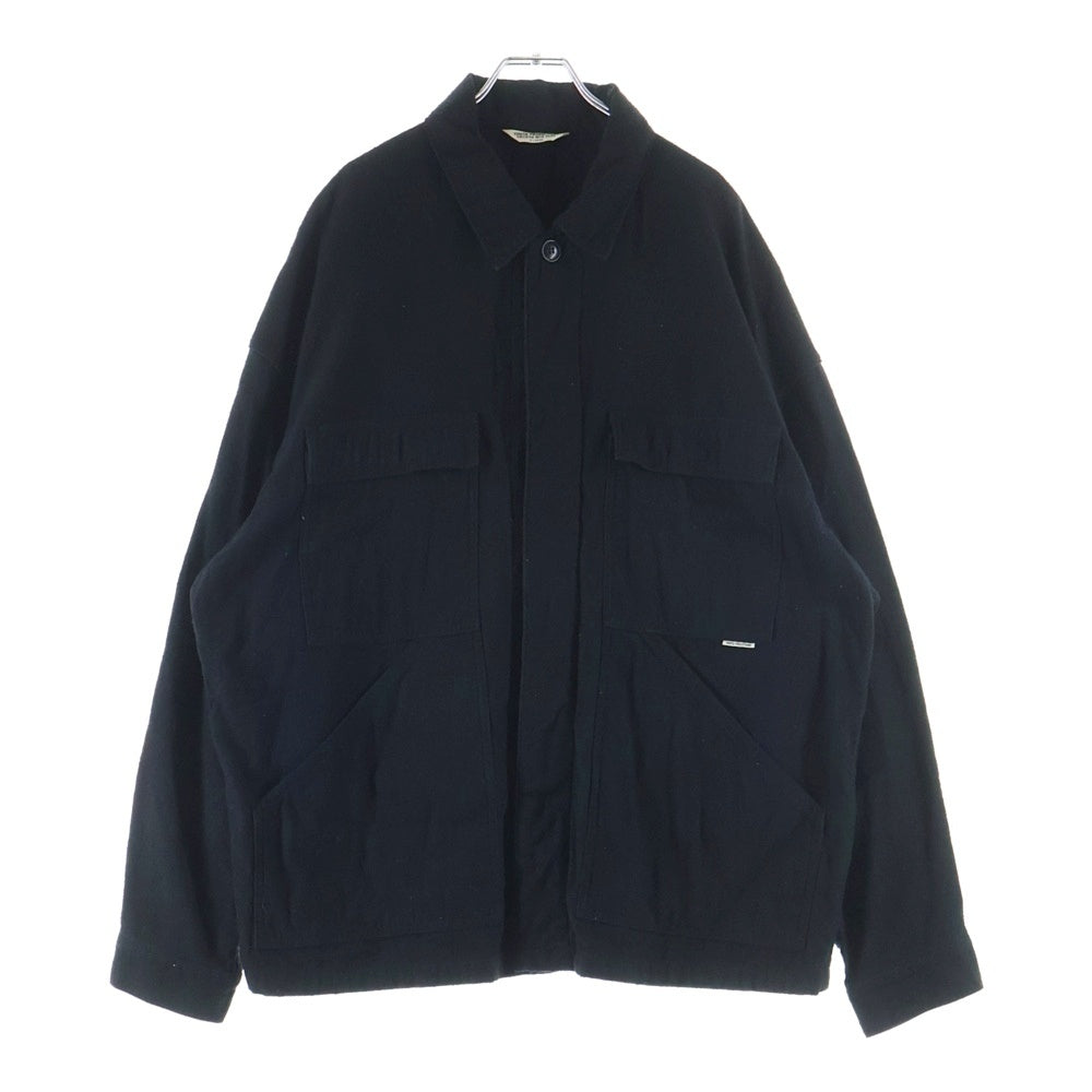 COOTIE PRODUCTIONS(クーティー プロダクションズ) 23SS Silk Nep Work Jacket シルクネップ ワークシャツ 長袖シャツ ブラック CTE-23S204