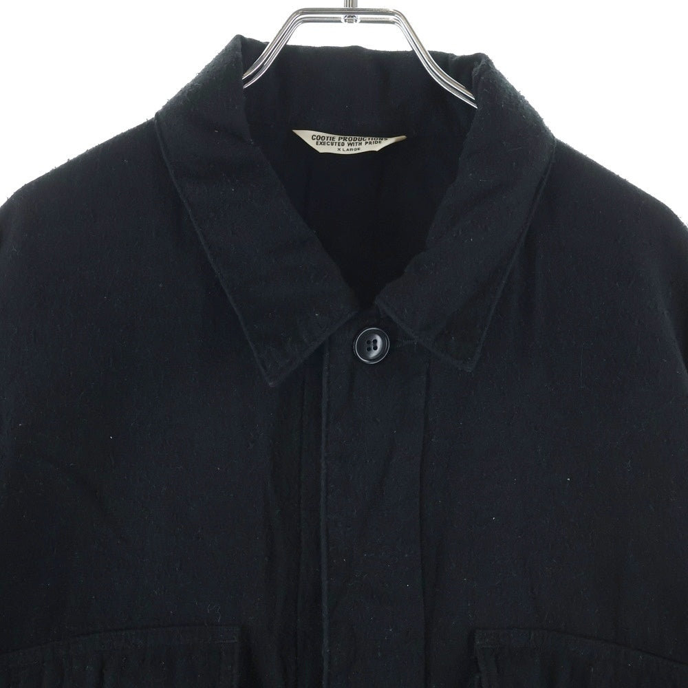 COOTIE PRODUCTIONS(クーティー プロダクションズ) 23SS Silk Nep Work Jacket シルクネップ ワークシャツ 長袖シャツ ブラック CTE-23S204