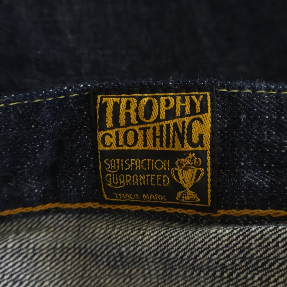 TROPHY CLOTHING(トロフィークロージング) 1605 Standard Dirt Denim ボタンフライ ストレートデニムパンツ ブルー