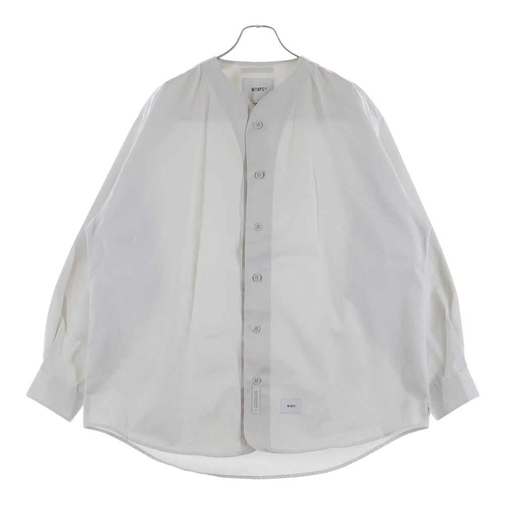 WTAPS(ダブルタップス) 22AW LEAGUE 01/LS/CTPL.TWILL 222TQDT-SHM04 ノーカラー 長袖シャツ ホワイト