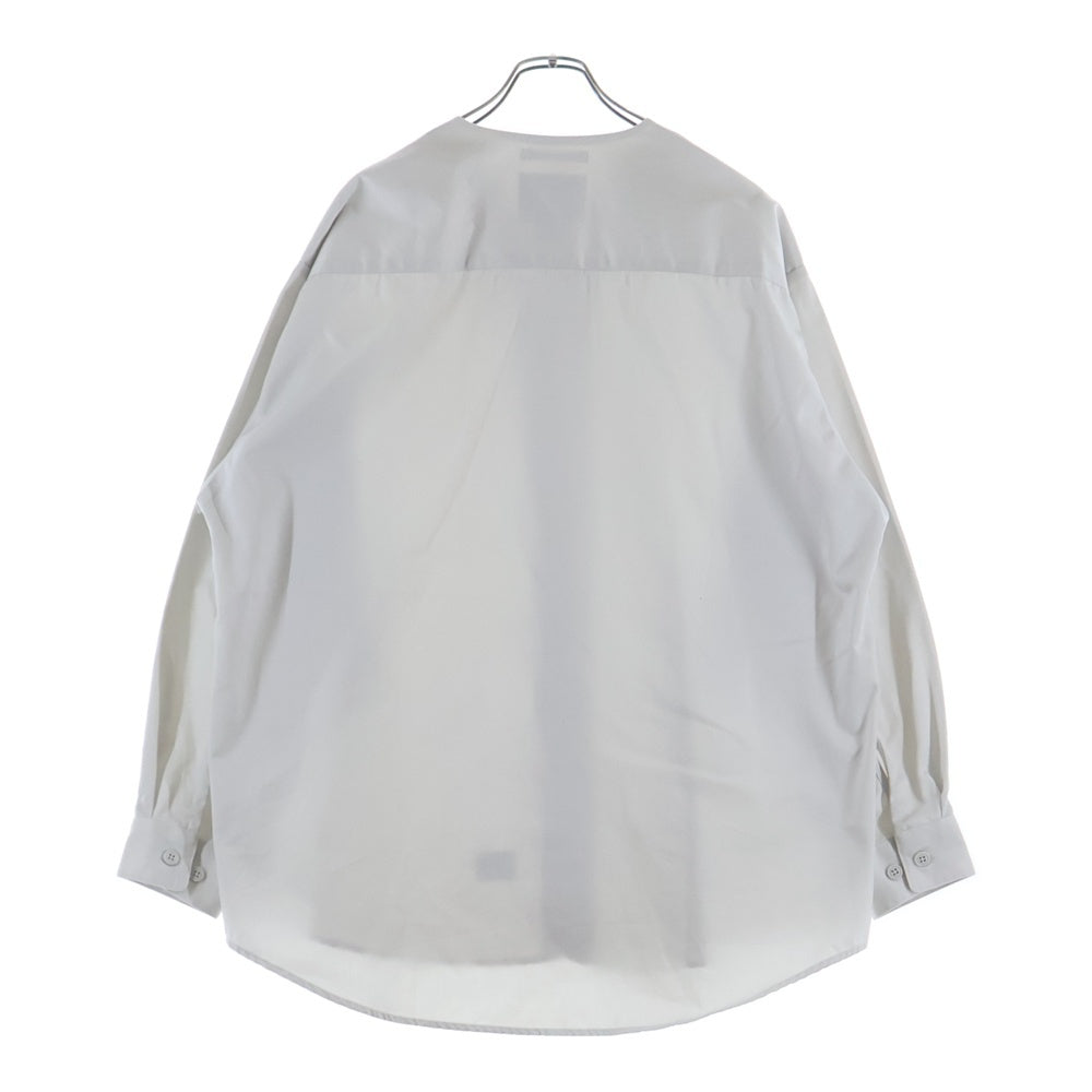 WTAPS(ダブルタップス) 22AW LEAGUE 01/LS/CTPL.TWILL 222TQDT-SHM04 ノーカラー 長袖シャツ ホワイト