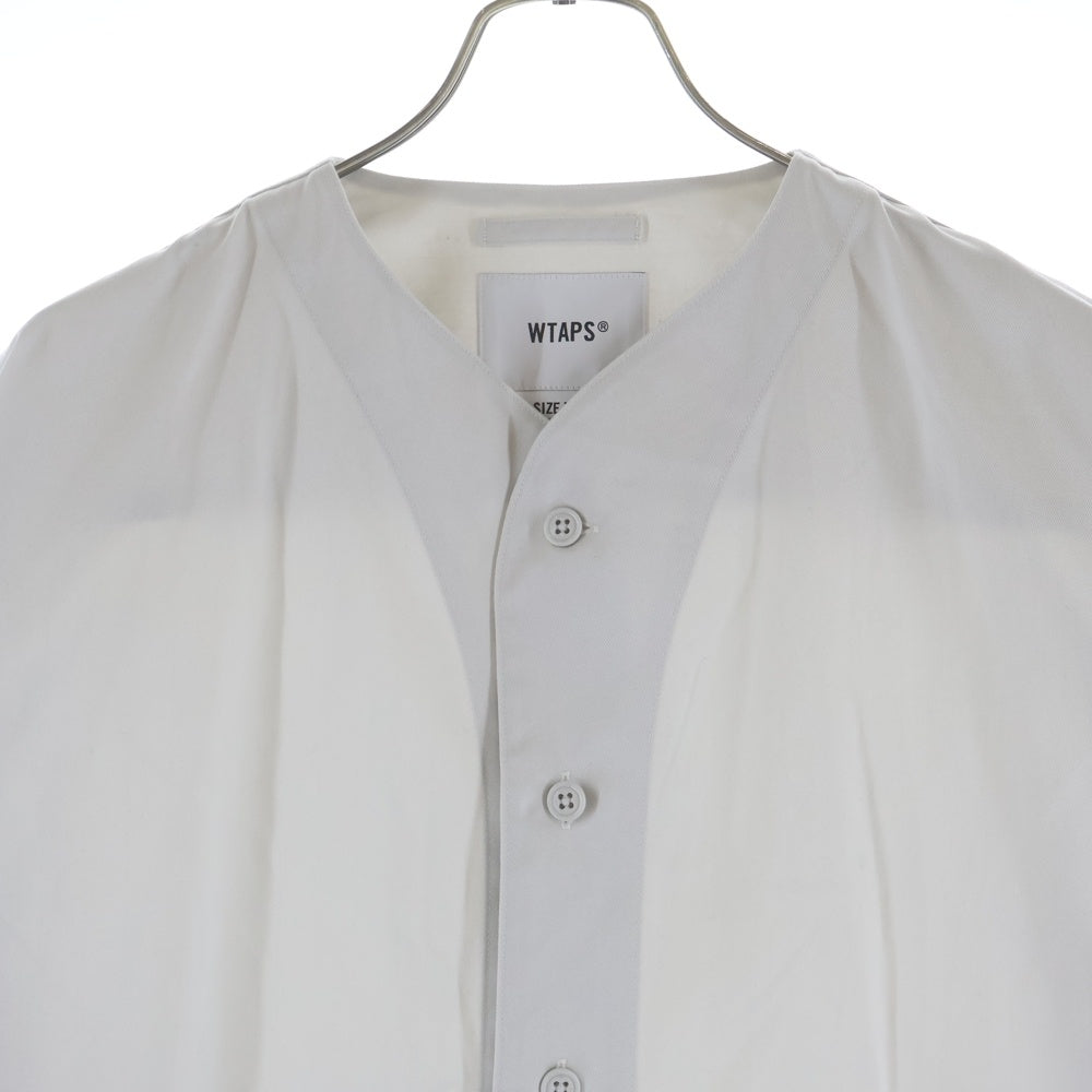 WTAPS(ダブルタップス) 22AW LEAGUE 01/LS/CTPL.TWILL 222TQDT-SHM04 ノーカラー 長袖シャツ ホワイト