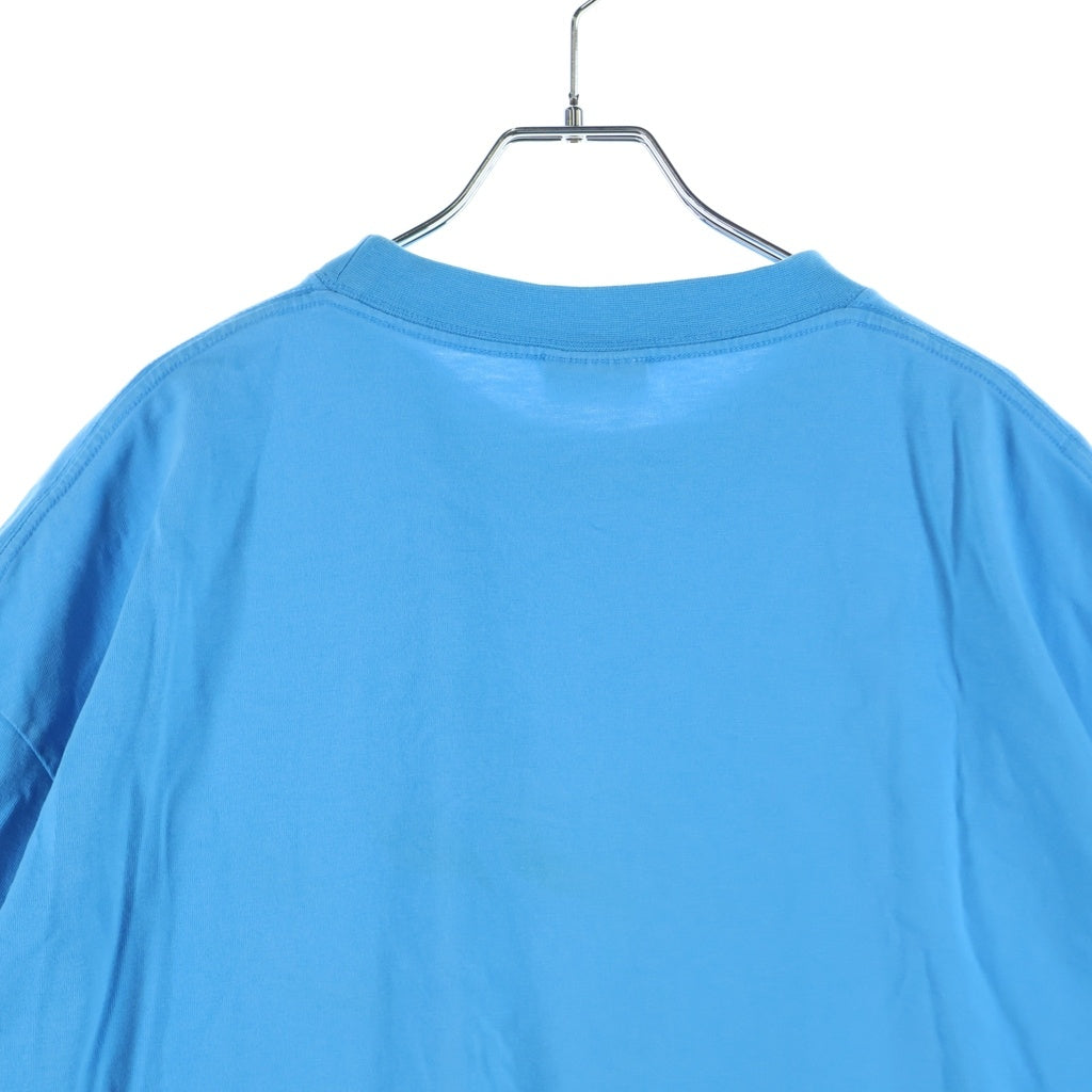 BALENCIAGA(バレンシアガ) 22AW BB PARIS ICON ミディアムフィットロゴ刺繍Tシャツ チャコール ブルー 612966 TMVG7