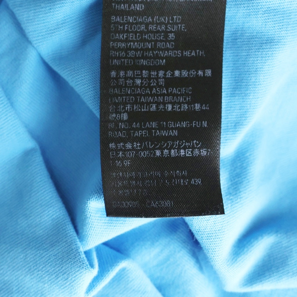 BALENCIAGA(バレンシアガ) 22AW BB PARIS ICON ミディアムフィットロゴ刺繍Tシャツ チャコール ブルー 612966 TMVG7
