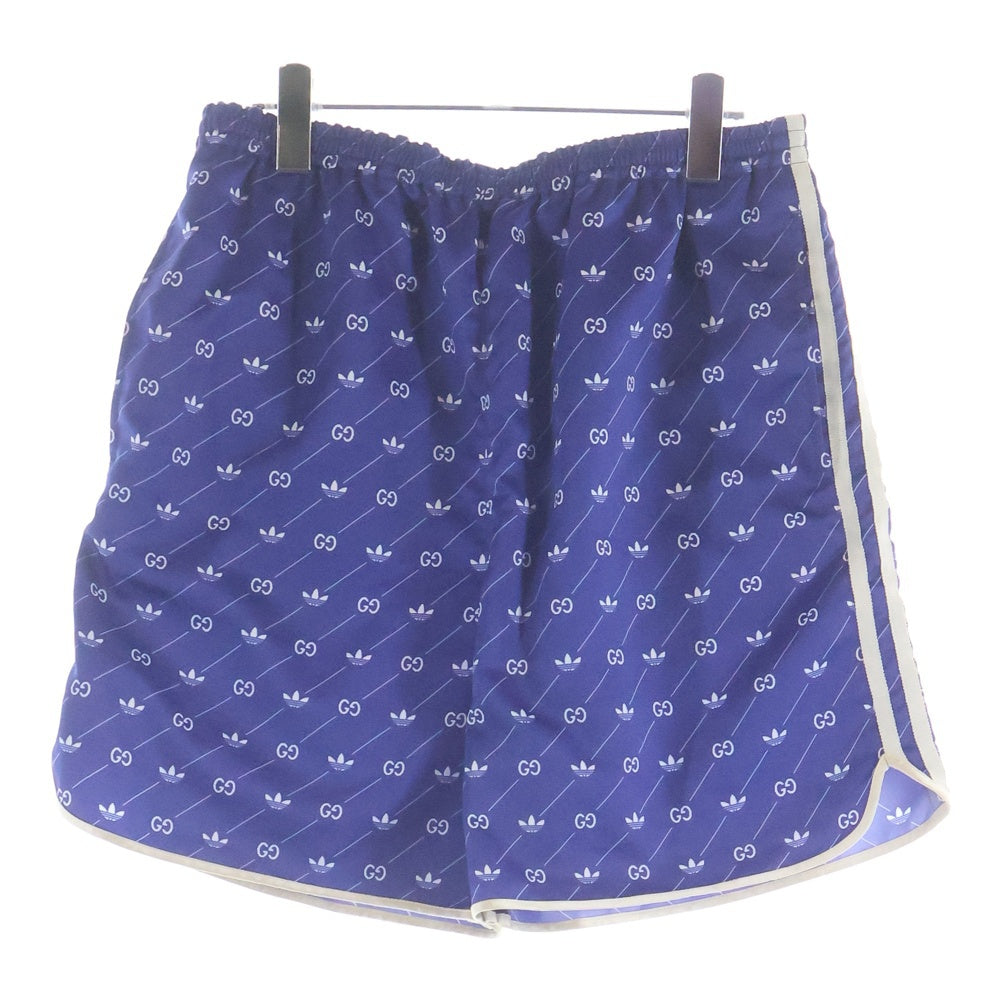 GUCCI(グッチ) ×ADIDAS TREFOIL SHORT PANT トレファイルロゴデザイン ロゴデザイン ショートパンツ ブルー 701367 ZAJCZ