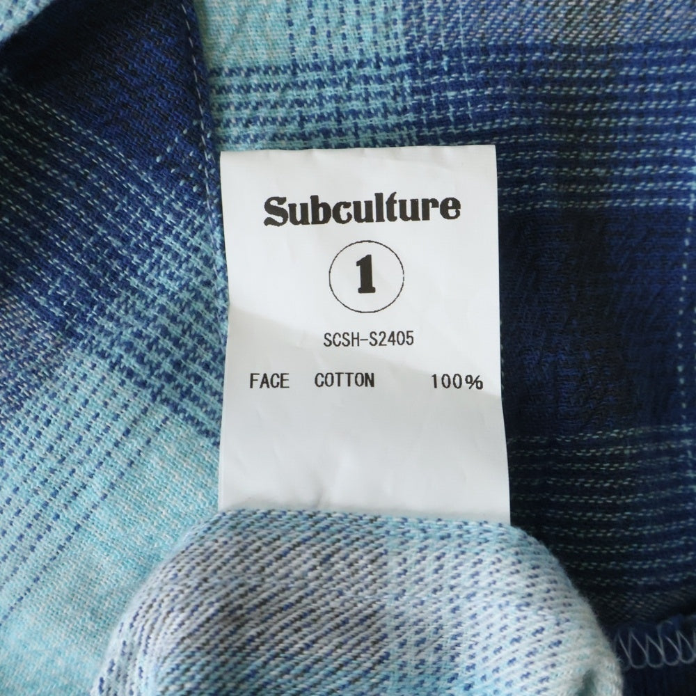 SUBCULTURE(サブカルチャー) Western-Style Long-Sleeved Check Shirt ウエスタン長袖チェックシャツ ブルー SCSH-S2405