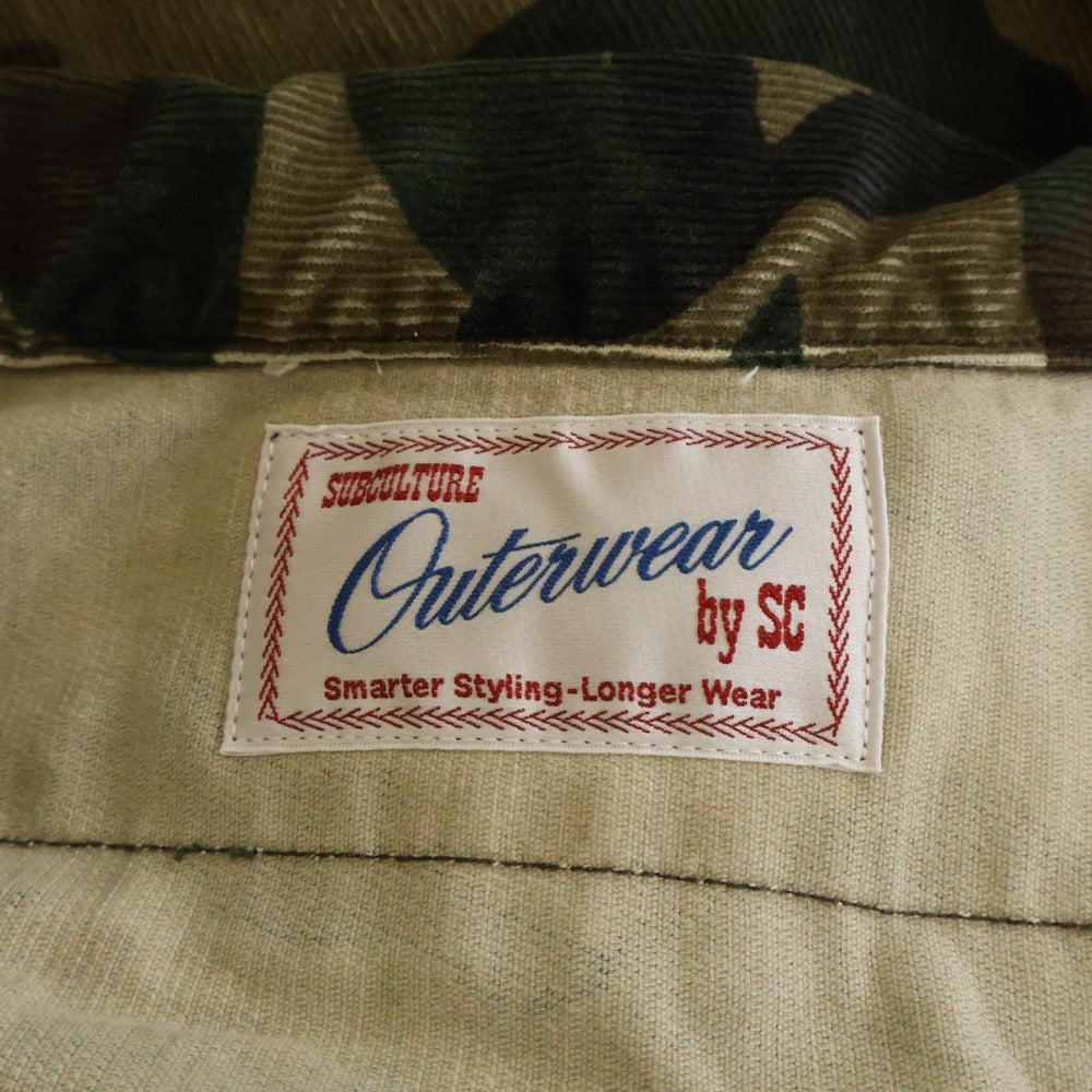 SUBCULTURE(サブカルチャー) 25SS Corduroy Swing Top With Patches ワッペン付き コーデュロイ スイングトップ アウター カモ柄 迷彩 SCJK-S2501