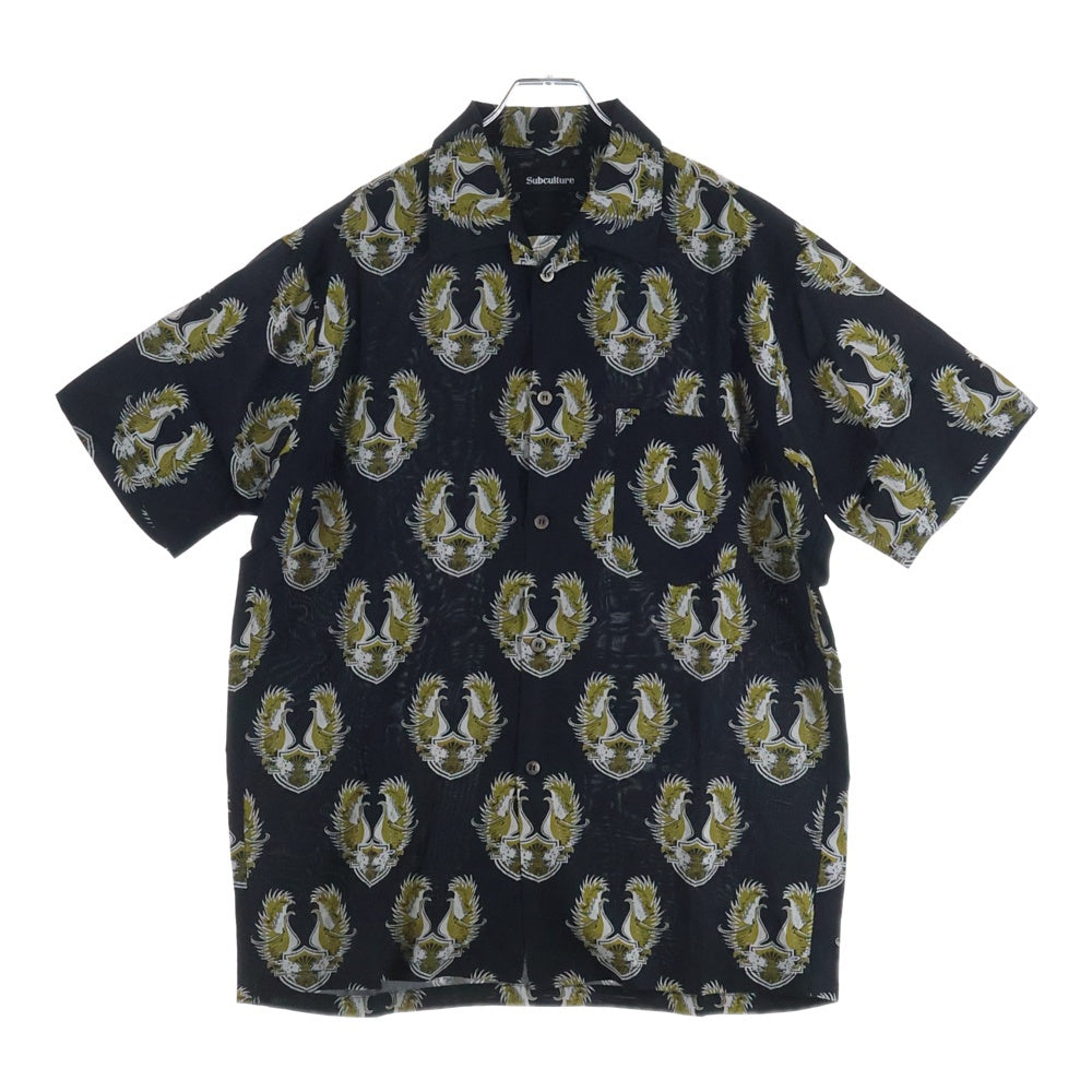 SUBCULTURE(サブカルチャー) Rayon Aloha Shirt レーヨンアロハシャツ 半袖シャツ ブラック SCSH-S2407