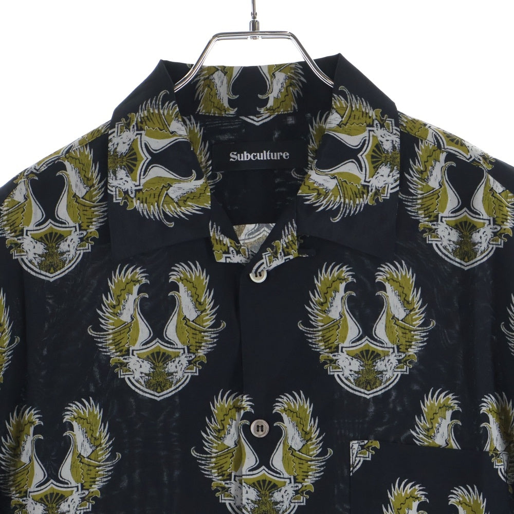 SUBCULTURE(サブカルチャー) Rayon Aloha Shirt レーヨンアロハシャツ 半袖シャツ ブラック SCSH-S2407