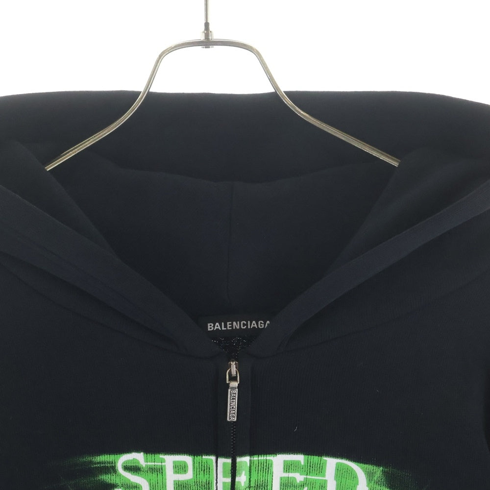 BALENCIAGA(バレンシアガ) 19SSSPEED HUNTERS ZIP UP HOODIE スピードハンタープリント ジップアップ スウェットパーカー ブラック 559100 TDV38