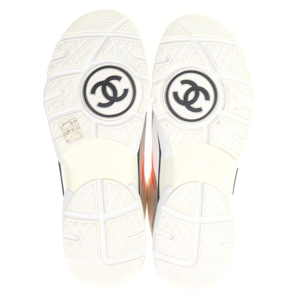 CHANEL(シャネル) ココマーク ハイカットスニーカー シューズ オレンジ/ホワイト G33728