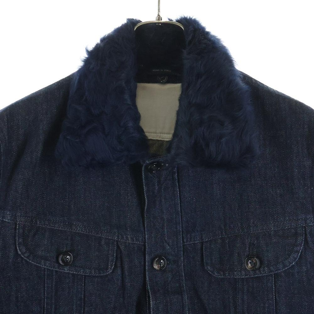 Maison Martin Margiela(メゾンマルタンマルジェラ) 13AW ファー付き デニムジャケット ブルー S50AM0182