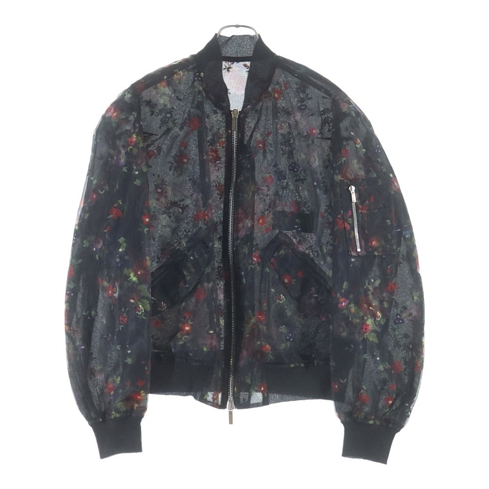 DIOR(ディオール) 19SS フラワー総柄 シルクボンバージャケット ブラック 92PC401B4478