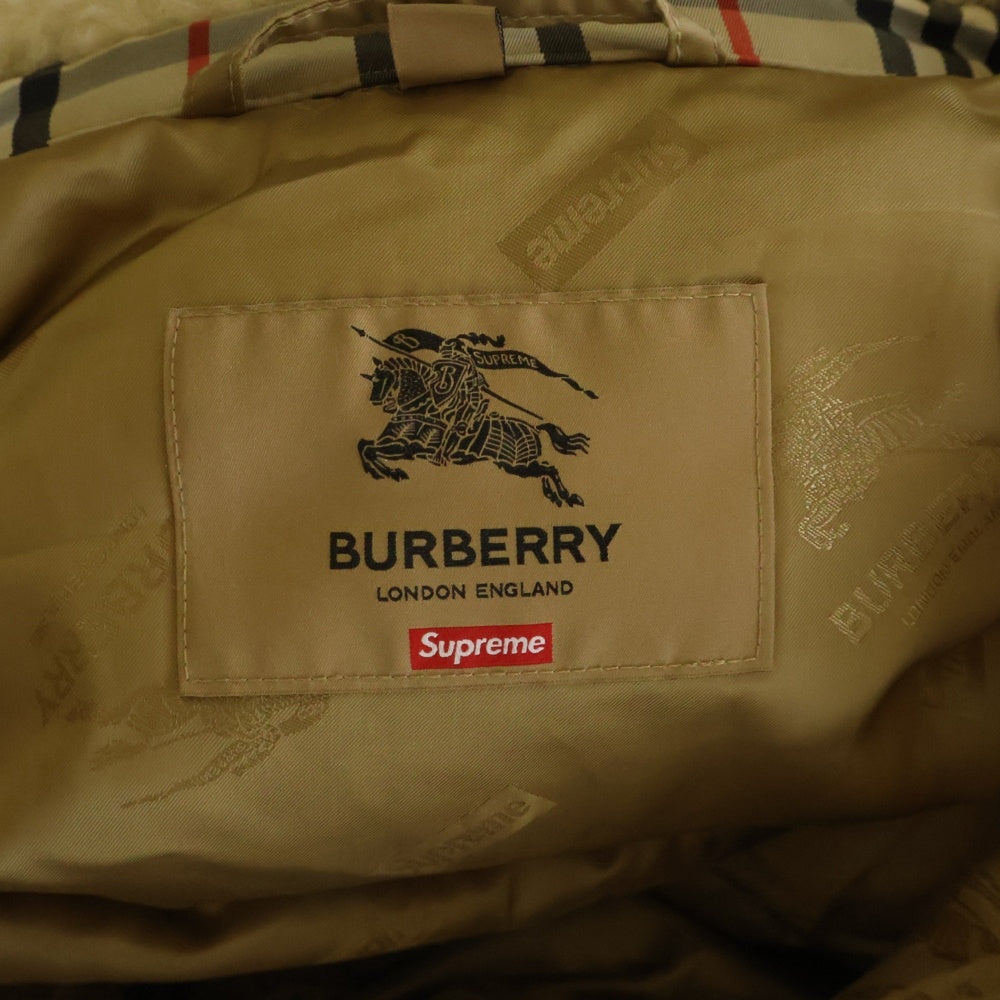 SUPREME(シュプリーム) 22SS ×Burberry Shearling Collar Down Puffer Jacket ×バーバリー シアリングカラー パファーダウンジャケット ブラウン