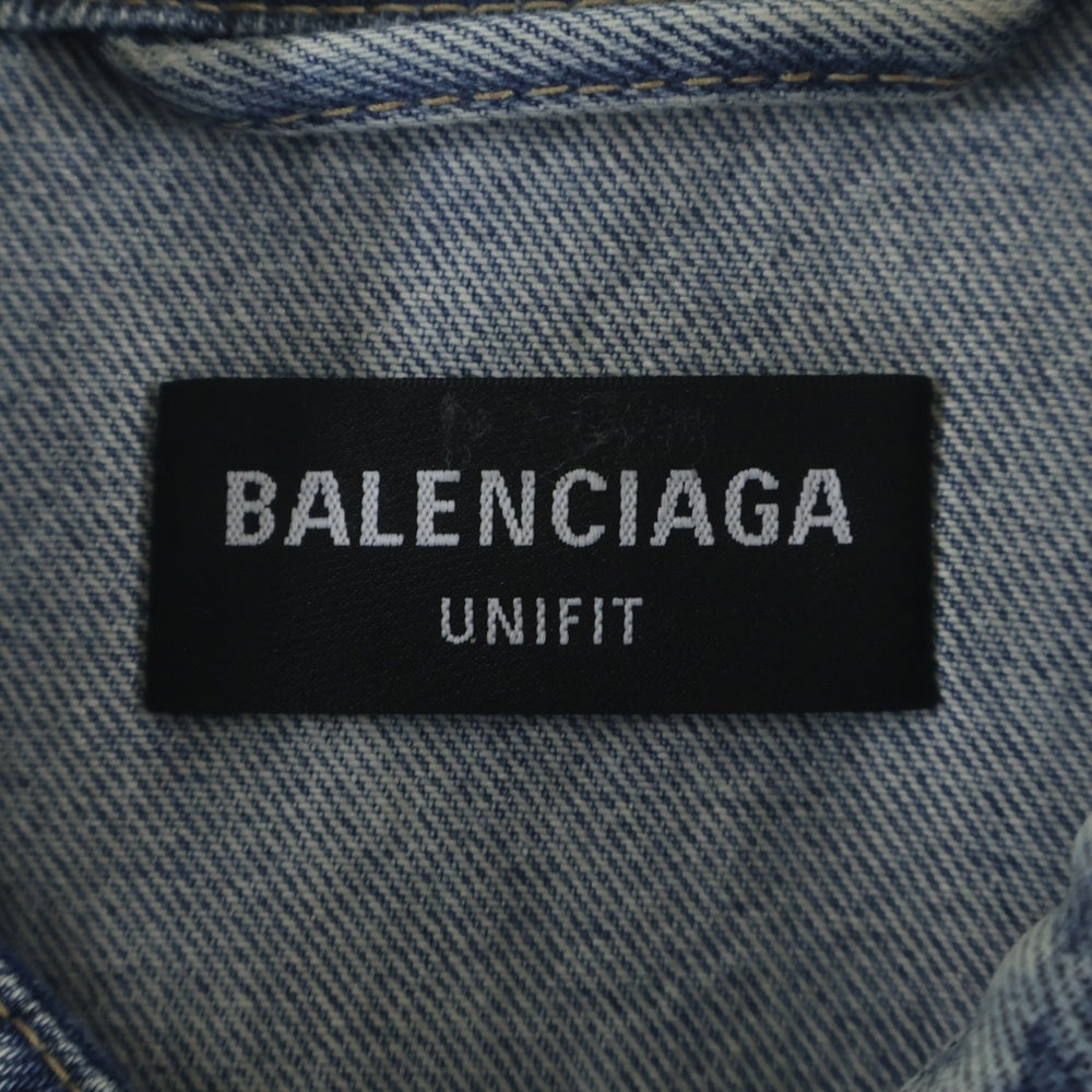 BALENCIAGA(バレンシアガ) ロゴ刺繍 デニムジャケット インディゴ 671889