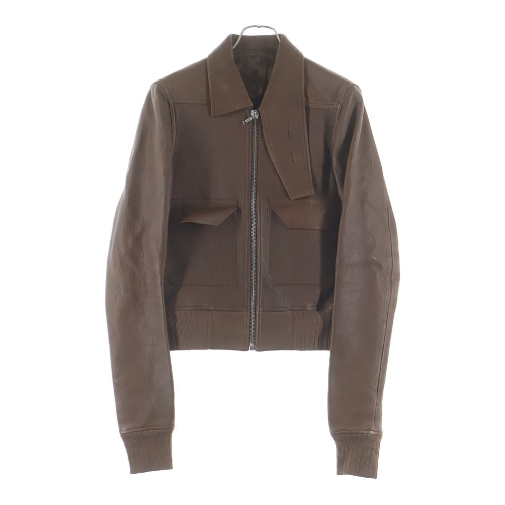 Rick Owens(リックオウエンス) 16AW Glitter Trench Cropped Ram Leather Jacket ラムスキン シングルレザージャケット ブラウン RR16F6715-LBU