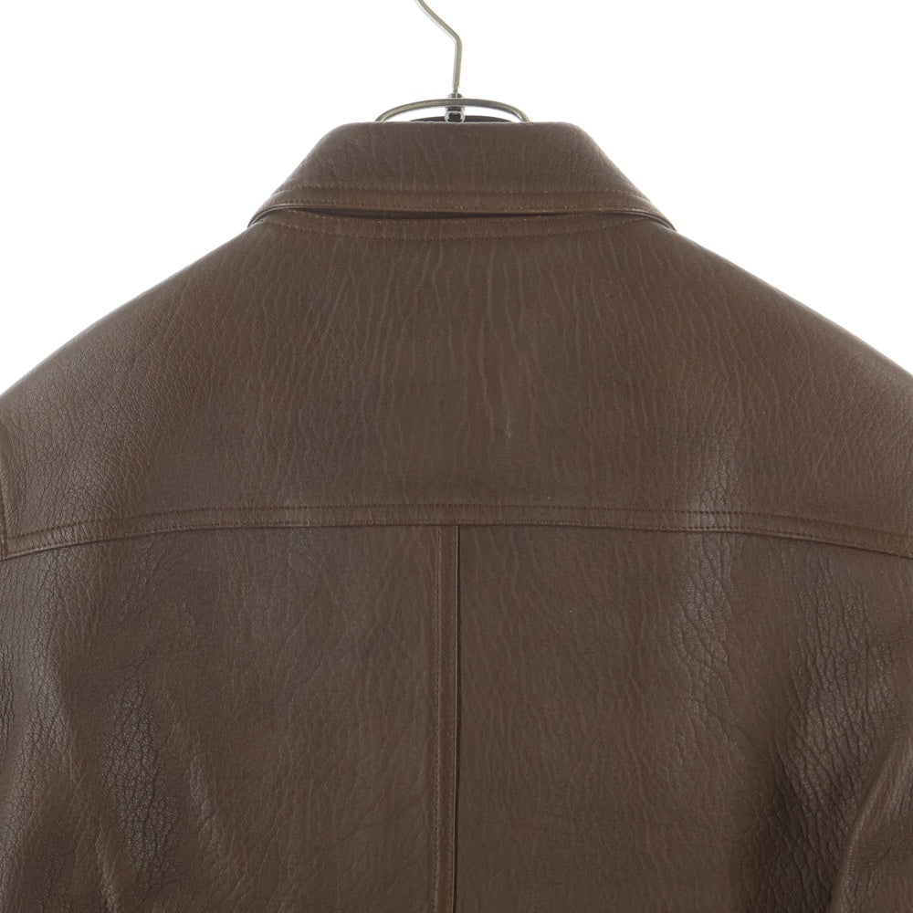 Rick Owens(リックオウエンス) 16AW Glitter Trench Cropped Ram Leather Jacket ラムスキン シングルレザージャケット ブラウン RR16F6715-LBU
