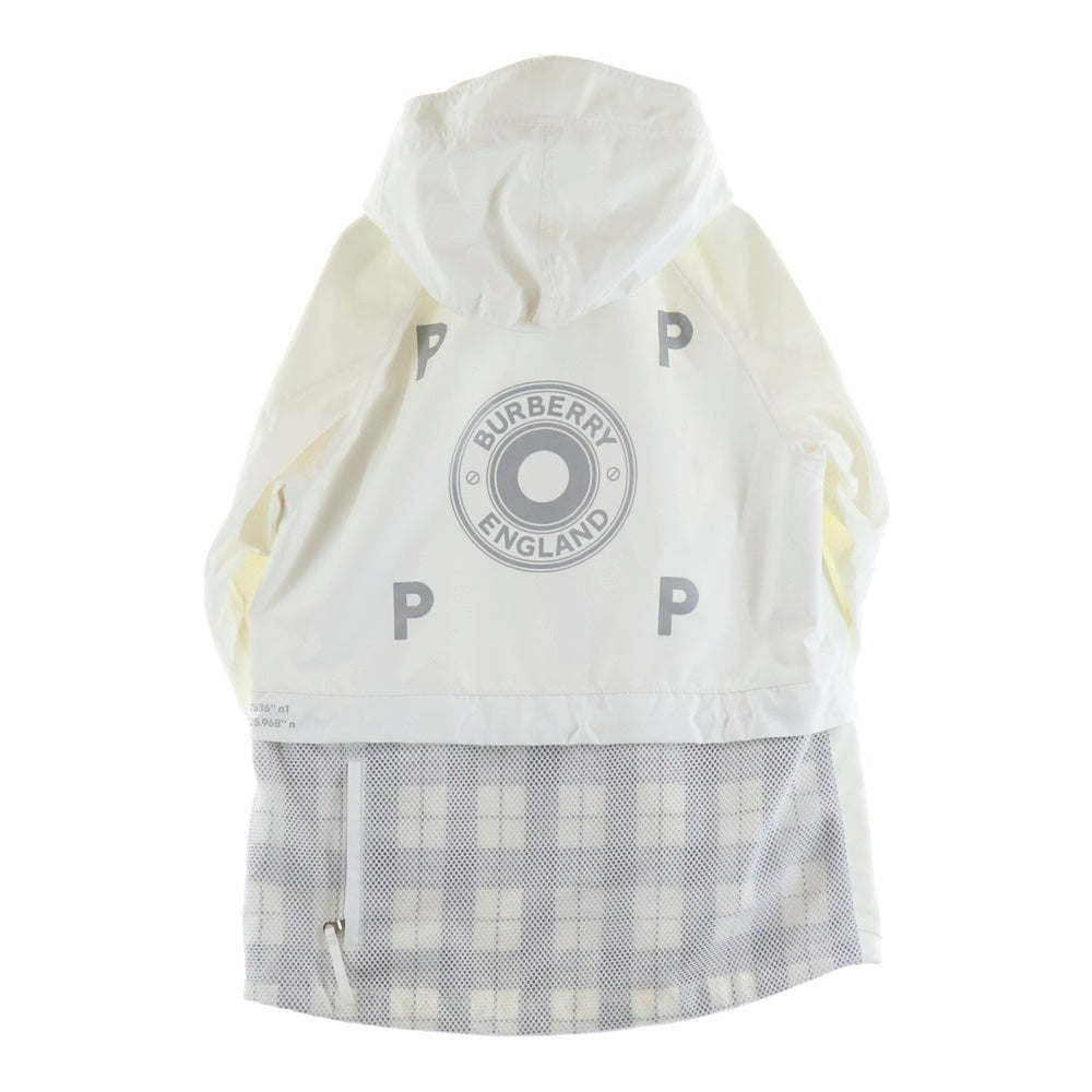 BURBERRY(バーバリー) Pop Trading Company テクニカルパーカー バックプリント メッシュ ナイロン テックコート ホワイト 8061318
