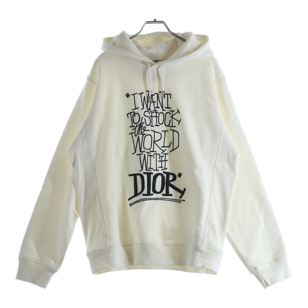 Christian Dior クリスチャンディオール 20AW ×ショーンストゥーシー ショックザワールド フロントエンブロイダリー パーカー スウェット 033J646A0531 DIOR(ディオール) 20AW ×SHAWN STUSSY SHOCK THE WORLD HOODIE