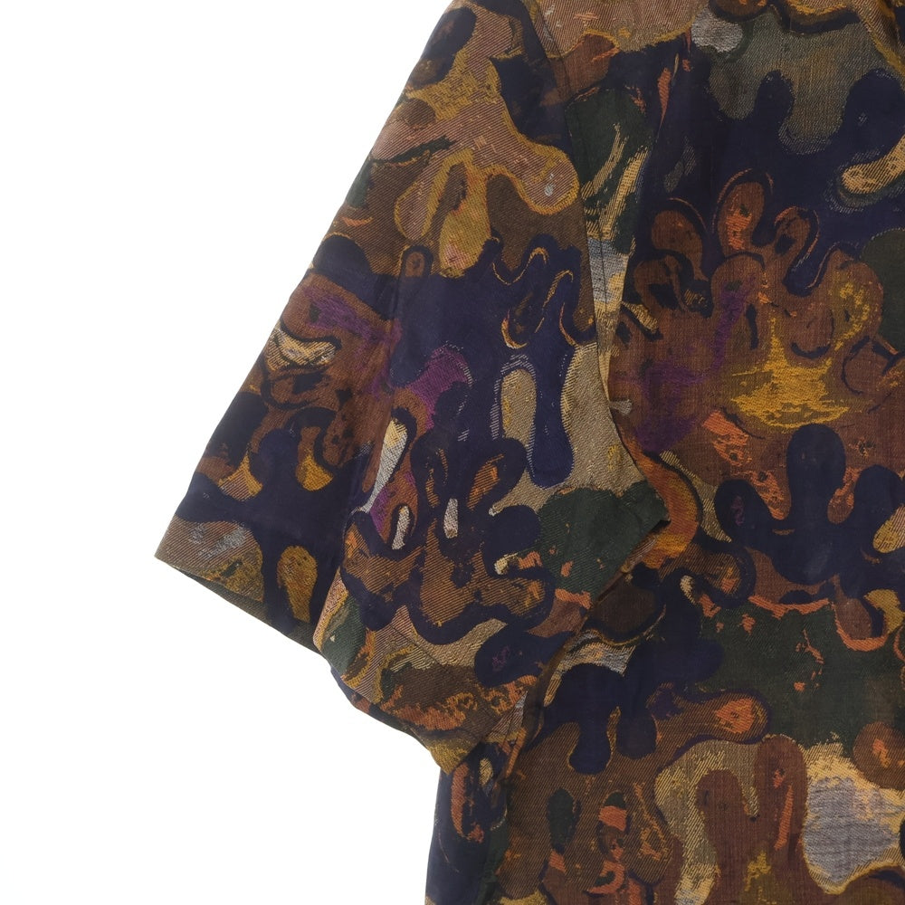 DIOR(ディオール) ×Peter Doig オブリーク 総柄デザイン 半袖シャツ ブラウン 033C508A5436