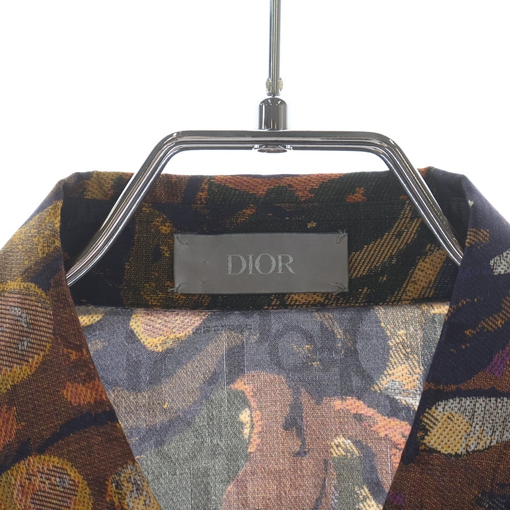 DIOR(ディオール) ×Peter Doig オブリーク 総柄デザイン 半袖シャツ ブラウン 033C508A5436