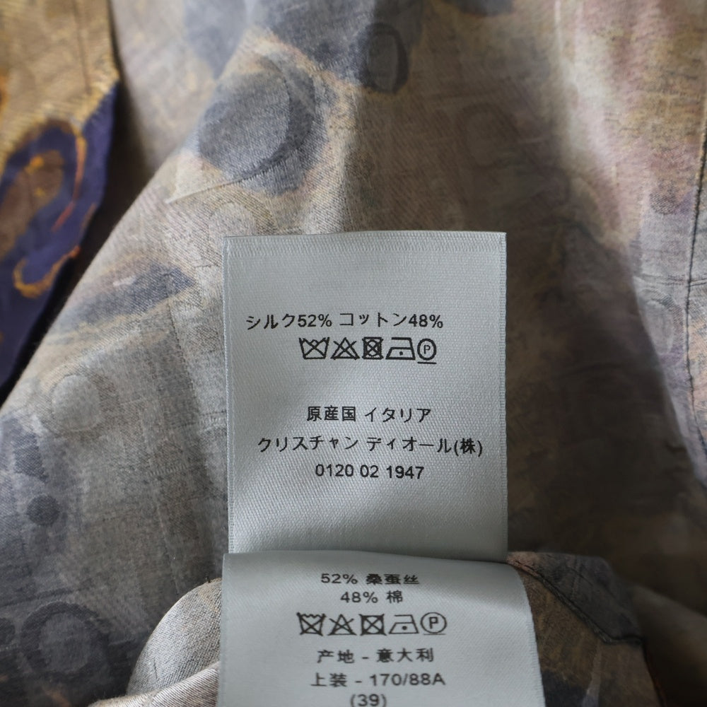 DIOR(ディオール) ×Peter Doig オブリーク 総柄デザイン 半袖シャツ ブラウン 033C508A5436