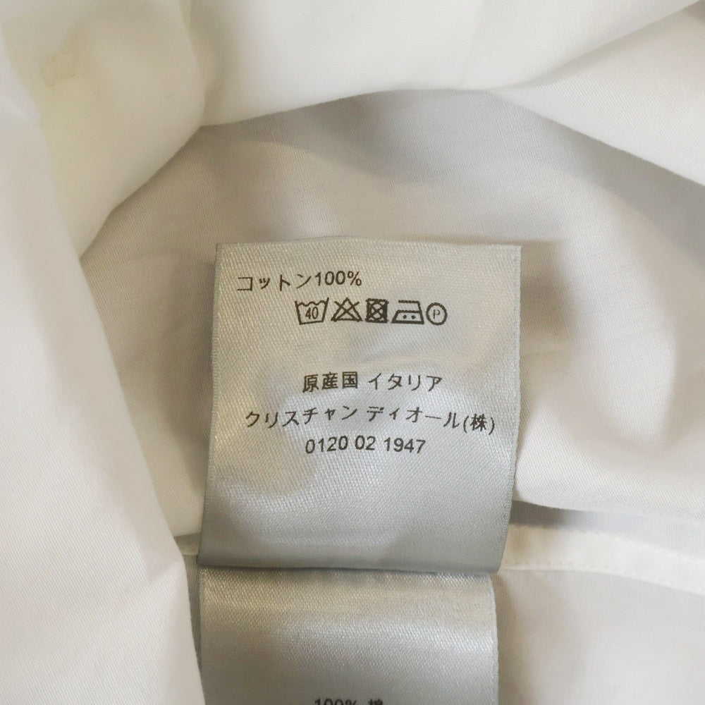 DIOR(ディオール) BEE刺繍 比翼ボタン 長袖シャツ ホワイト 733C554B2088